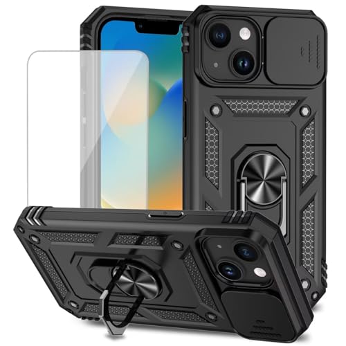 Coque iPhone 15 protection coulissante appareil photo et béquille