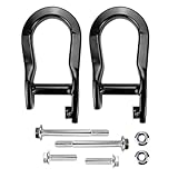 Front Tow Hooks Ring Compatible with 2007-2019 Chevy Silverado GMC Sierra 1500 Front Lower Bumper Trailer Ring Replace 84072463 Black 2Pcs
