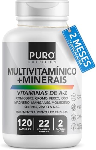 Multivitamínico Puro Nutrition, 22 Vitaminas e Minerais de A-Z, 1...