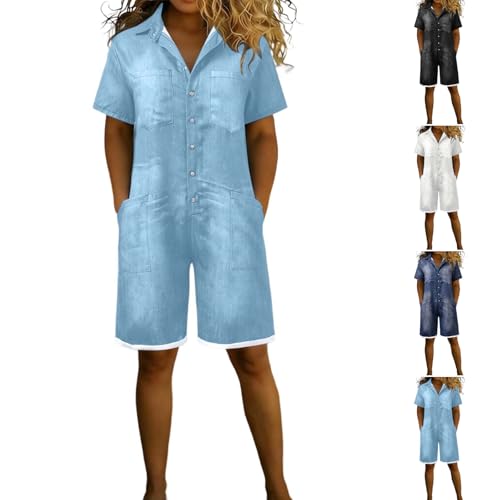 Combinaison jean femme épaules dénudées style vintage et coupe droite