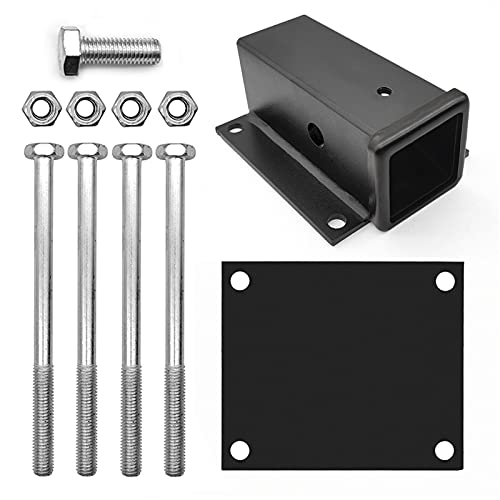 KAIRAY Bolt-on RV Bumper Hitch Receiver Adapter for 4-4.5'' Beams,2'' Receiver Opening, Trailer Rear Bumper for Camper Bike Racks Cargo Carriers