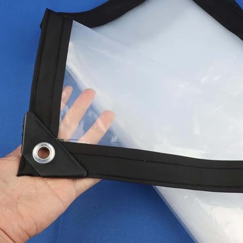 Rideaux de terrasse transparents en PVC imperméable avec œillets - 3
