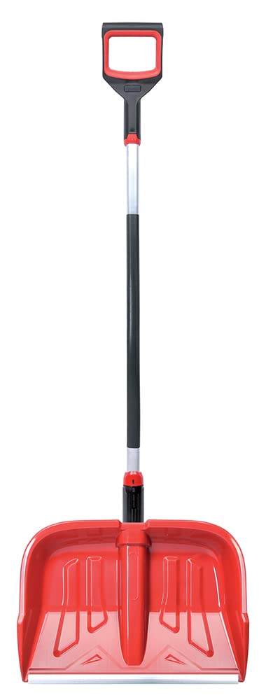 Lot de 2 pelles à neige ergonomiques - Pour petites et grandes quantités de neige - Lame en plastique, bord en aluminium, manche en aluminium avec zone de préhension séparée.