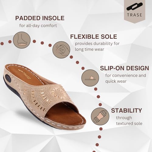 Image of TRASE Women Doctor Ortho Soft Fancy Slippers, Comfortable Sandals For Women, Lightweight Diabetic And Orthopedic Footwear, Ideal For Knee And Foot Pain Relief