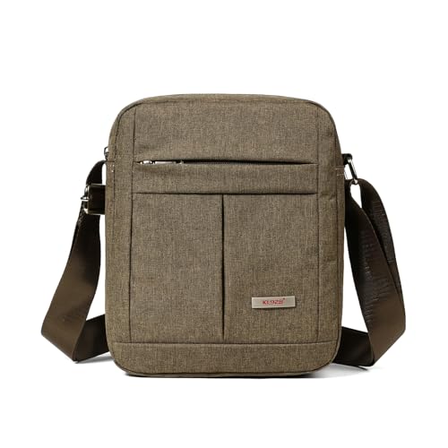 KL928 Men's Messenger Bag - Crossbody Shoulder Bags Travel Bag Man Purse Casual Sling Pack for Work Business 1401-2-brown