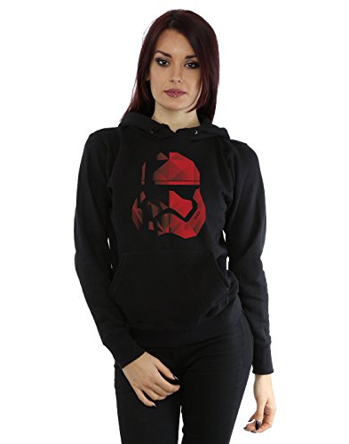Star Wars Women's The Last Jedi Stormtrooper Red Cubist Helmet Hoodie Medium Black