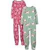 Simple Joys by Carter’s Girls’ 2-Pack Loose-fit Fleece Footed Pajamas