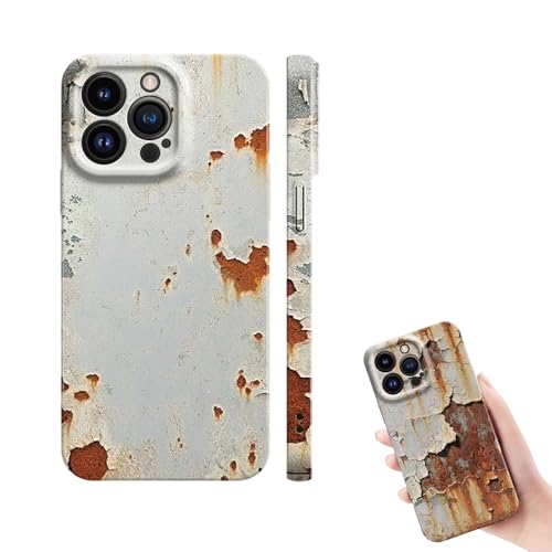Georcep Rusty Phone Case for iPhone 16/15/14/13/12/11 ProMax – Retro Industrial Design (for iPhone12 Pro Max,B)