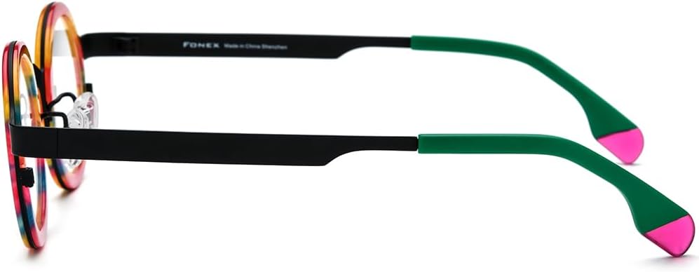 FONEX Acetate Titanium Glasses Frame Women Round Eyeglasses Vintage Eyewear F85816 - Image 7