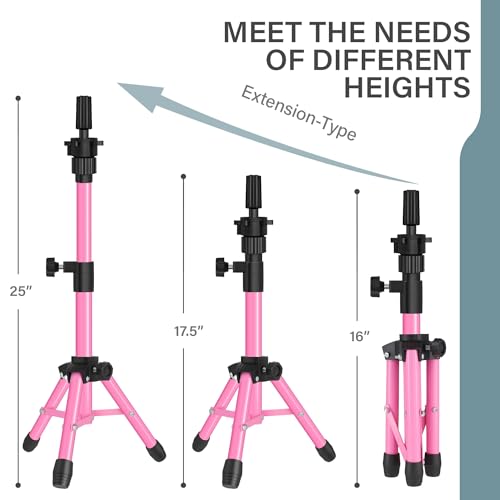 image for AliLeader 25 Inch Mannequin Head Stand Tripod for Mannequin Head Wig S