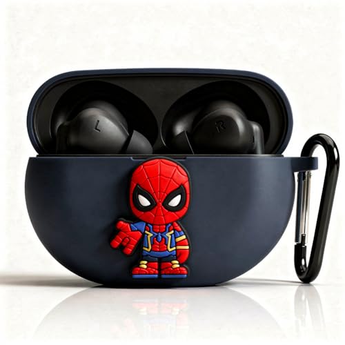 Image of New Silicone Case Compatible with Oneplus Buds Nord 3 Pro (2024) Protective Soft Silicone 360 Full Protection Dust-Proof Shockproof Case Cover with Hook (Cover Only) (Spider-man)