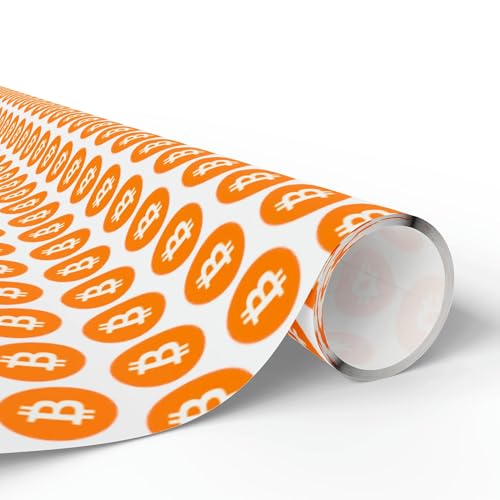 HumblePleb Bitcoin Gift Wrapping Paper Roll with Bitcoin Logo – Crypto Themed Birthday & Holiday Gift Wrap for Christmas, Parties, and Special Occasions (17" x 120")