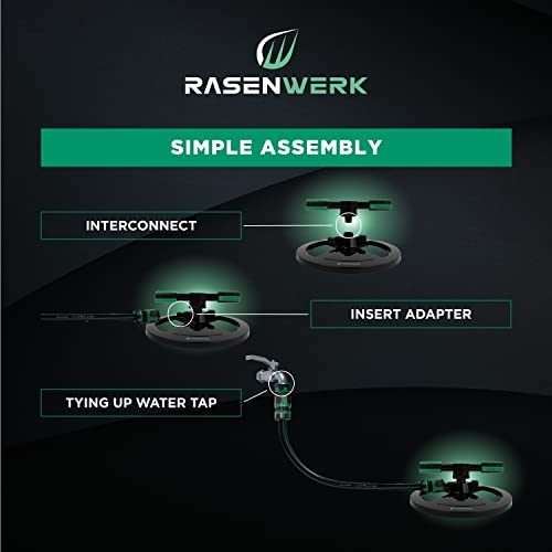 RASENWERK®, Circular sprinkler, Sprinkler two-armed, 360 degree lawn sprinkler Lawn sprinkler, For watering in the garden - Image 4