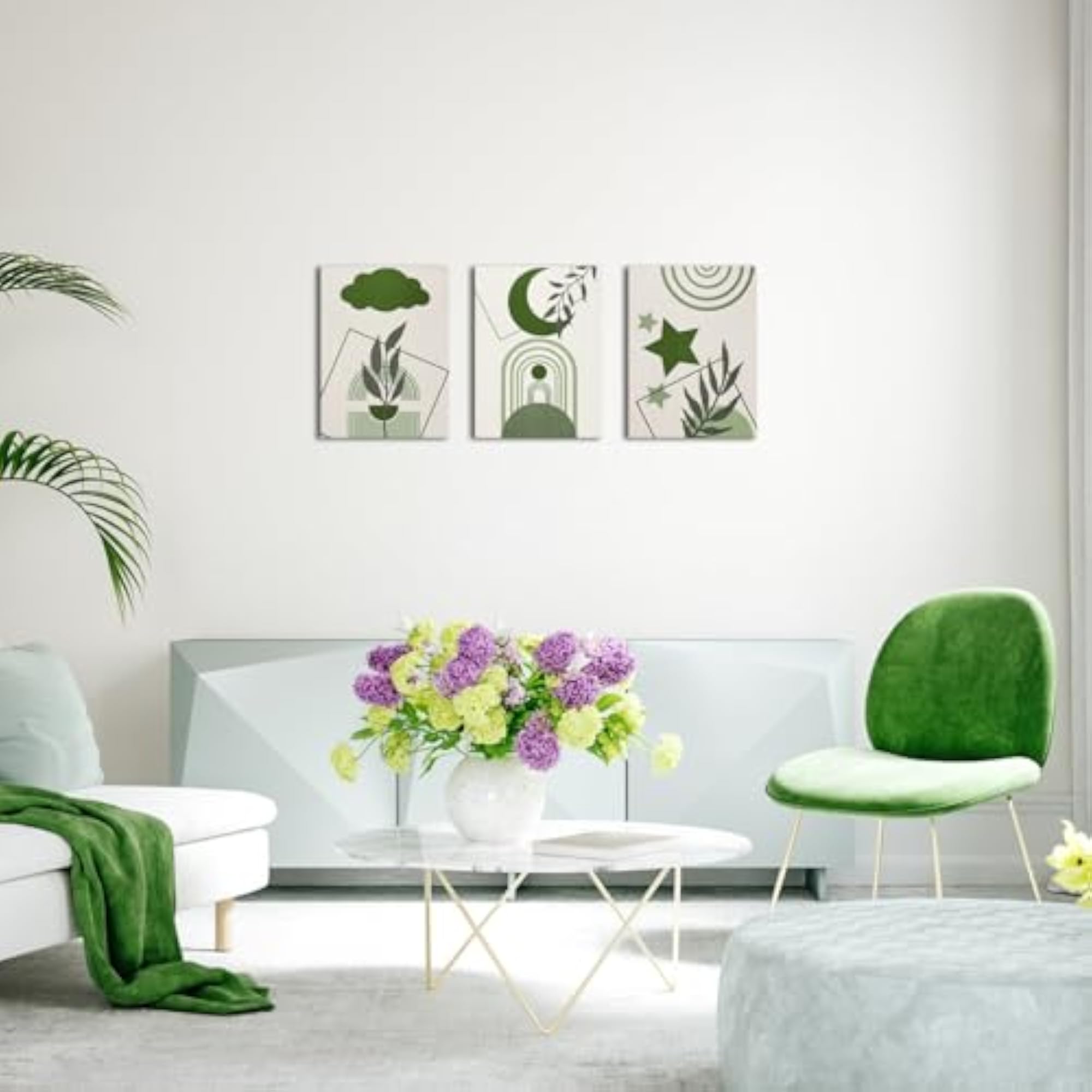 3 Pieces Boho Wall Art Canvas Prints, Minimalist Decor