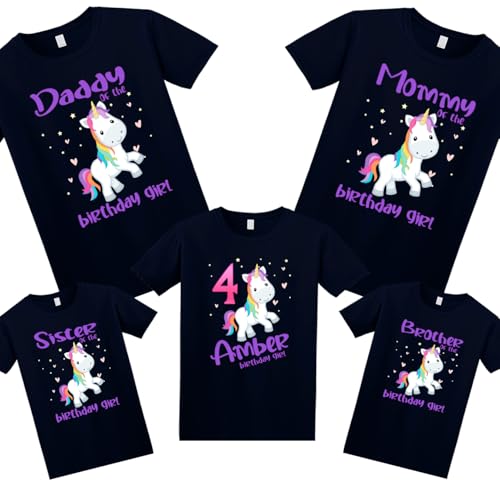Unicorn Birthday Shirt, Unicorn Custom Shirt, Personalized Unicorn Shirt, Unicorn family shirts, Unicorn matching family Birthday Shirt, Birthday t-shirt for girls and boys