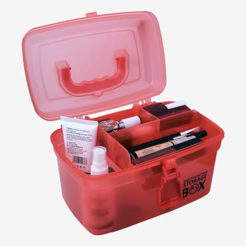 COOFANDY Multipurpose Storage Box with Removable Tray, Plastic Small Storage Box with Handle, Portable Art Craft Organizer Case for Sewing, Makeup, Medicine, Nail, Hair Accessories (Red) (B0CYSW2FCY) Amazon Price History, Amazon Price Tracker