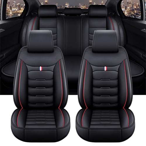 カーシートカバー トヨタ カローラフィールダー NKE165G 専用シートカバー 5席 シートクッション レザー シート保護カバー 防汚れ防止 内装 カーマット(黒赤,標準版)
