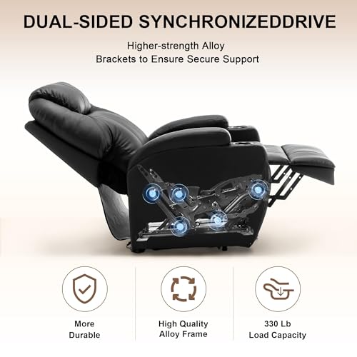 Sillón eléctrico reclinable para adulto negro miniatura 4
