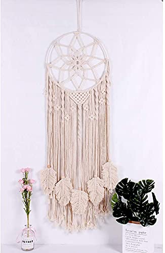 OurWarm Boho Dream Catche, Macrame Wall Hanging Large Boho Decor, Handwoven Dream Catcher with Canvas Bag for Kids Bedroom Decor, 36 x 13 Inc