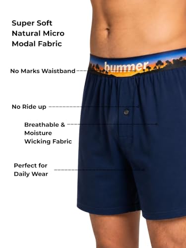 Image of Bummer Micro Modal Boxer Shorts for Men - Ultra Soft & Breathable, 3 Times Softer Than Cotton, Anti-Bacterial, Stretchable for Ultimate Comfort & Style, Pack of 1 (A Shark Tank Product)