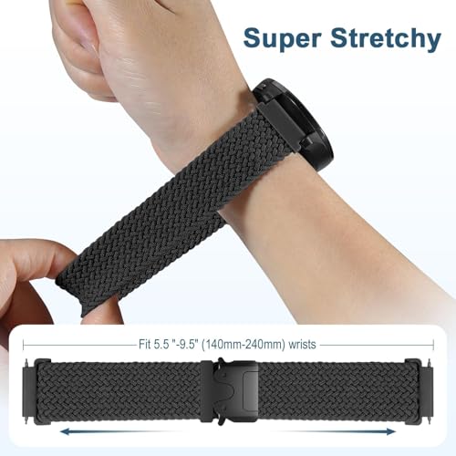 Correa de nylon trenzado elástica 20mm para Garmin miniatura 3