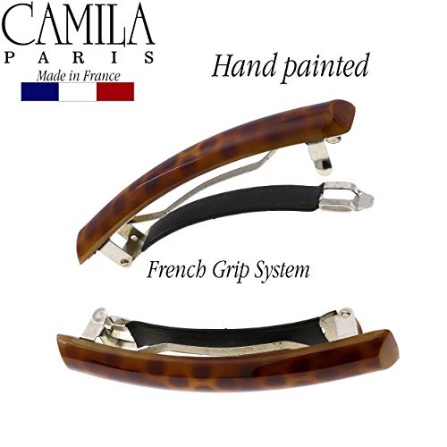 Camila Paris Mp999 French Hair Barrette Clip For Girls, Polka Dots, Rubberized Metal Clasp Strong Hold Grip Hair Clips For Women, No Slip Durable And Styling Girls Hair Accessories, Made In France #TOP5