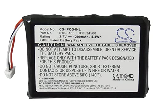 Vi Vintrons 616-0183, 616-0206, 616-0215 Battery Replacement Compatible For Apple Ipod 4Th Generation, #TOP4