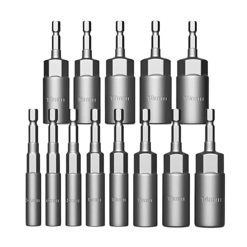 Impact Socket Length Deepen Wrench Sockets Adapter Power Nut Driver Socket Set 1/4 Inch Hex Shank Sockets Tool(5.5x80)