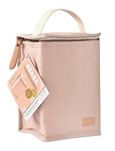 BÉAba Borsa Termica Porta Pasto Per Neonati, Contenitore Molto Capiente, Tasca Per Biberon, Borsa Per Trasportare Pasti Completi, Pieghevole, Materiale Morbido E Impermeabile, Rosa Cipria - 8