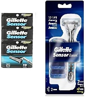 Sensor Excel Razor + Sensor Refill Blades, 30 Count