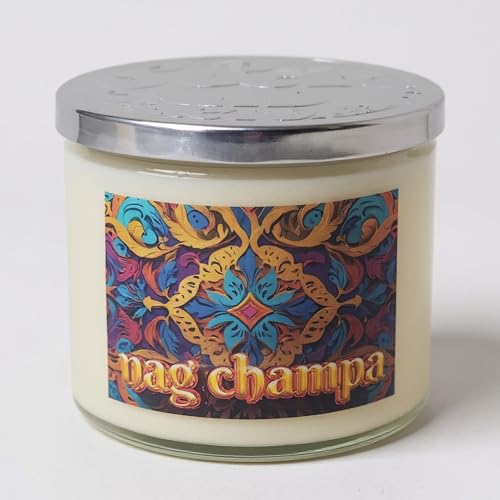 Nag Champa Candle ~ Highly Scented Candle ~ Soy and Coconut Wax Blend ~ Higly Scented ~ Large 3 Wick