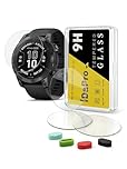 iDaPro per Vetro Temperato per Garmin fenix 7X Pro Sapphire Solar/Fenix 7X Sapphire Solar Pellicola Protettiva [4Pcs]+Tappi antipolvere in silicone[4Pcs],9H, Antigraffio, Antibolla, Antimpronta