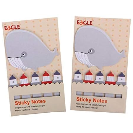 Amazon Eagle ダイカット付箋 可愛い動物さん 3 種セッ 15枚 X 1 パッド サメ 付箋 文房具 オフィス用品