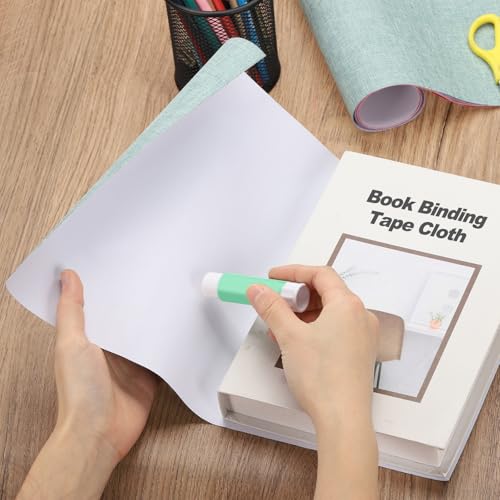 PATIKIL 40x16 Buchbindetuch, 4 Stück Buchumschlag Buchbindetuch Buchbindereparaturtuch Buchbindetuch für Buchbinden Buchkunst Nähen DIY Handwerk, Schwarz/Grau/Braun/Beige