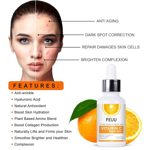Image of Vitamin C Serum 20%, 30ml, Brightens Complexion, Prevents Ageing, Heals Skin