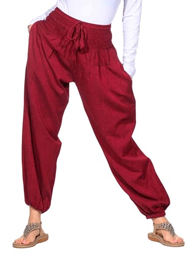 Kunst und Magie Damen Pluderhose Haremshose Sommerhose Hippie Goa Wellness...