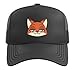 Disney Zootopia Nick Wilde Cute Kawaii Big Face Costume Trucker Hat with Adjustable Mesh Back, Black