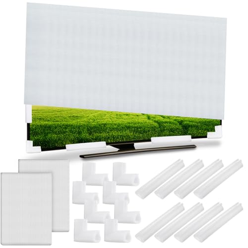 Innconee 18 Pcs Cushioning Foam Set Include Foam Flat Screen TV Cover Fits up to 65'' W x 36'' H and Moving Corner Edge Protectors for TV Display Screen Protector Packing Moving