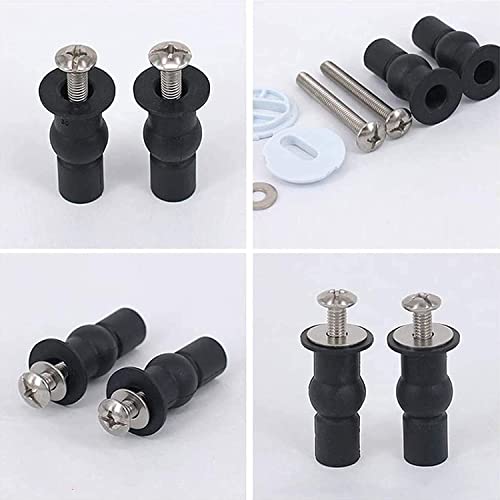 Ubrand 2Pcs Toilet Seat Hinges Screws, Toilet Seat Top Fixing Part, Toilet Seat Fixing Device Rubber Top Nut #TOP3