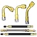 Extensiones de VáLvula,CHENKEE 6 pzs Válvula Neumático de Extensor de Válvula Extensión de Vástago Adaptador de Rueda Ángulo Metal Manguera Bomba Inflado de Neumático para Motocicleta Coche Bicicleta