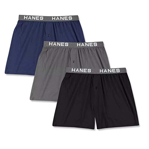 Hanes Men's Knit Boxers 6-Pack Cotton Modal Blend Premium Luxury Softness Comfortblend2