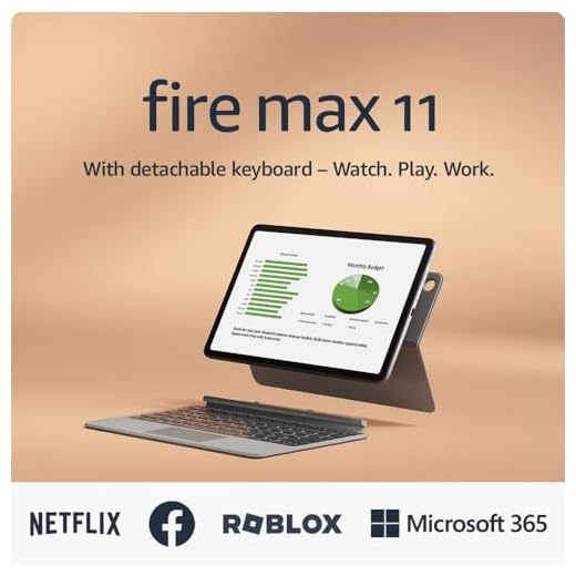 Amazon Fire Max 11 tablet and Keyboard Case bundle, power, fun, and productivity, octa-core processor, 4 GB RAM, 14-hour battery life, 64 GB, Gray