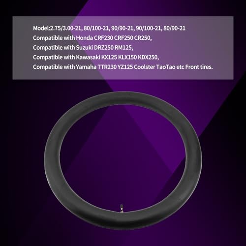 Image of 2.75 /3.00-21 Motorcycle Inner Tube Fit for 80 /100-21 90 /90-21 90 /100-21 TR4 Standard Straight Valve Stem Inner Tire for Yamaha Honda Kawasaki Suzuki Dirt Pit Bike Heavy Duty Balance Tube (1)