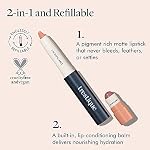 TRE'STIQUE Matte Lip Crayon, Matte Lipstick With Built-in Lip Gloss Balm, 2-in-1 Lip Liner Set With Lip Crayon and Lip Balm, Lipstick and Lip Gloss Kit (Tuscan Wine Refillable) - Image 2