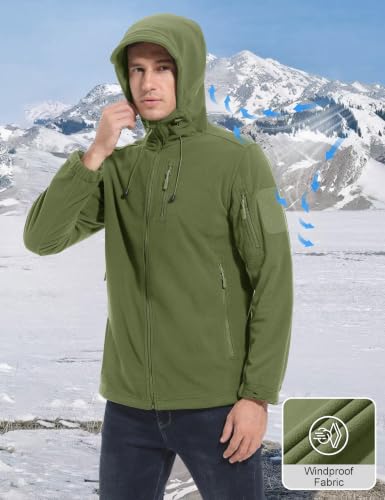 Image of CRYSULLY Men's Tactical Hoodies Jacket Warm Winter Fleece Jacket