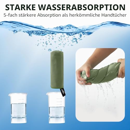 Pameil Mikrofaser Handtuch 3er Set (160x80cm Groß Badetuch +2 Stück 80x40cm Klein Handtuch)… – Ansicht 6