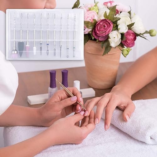 NAILWIND Nail Drill Bits Set Cuticle Tools, Electric Nail Drill Bits Kit 3/32",Nail Drill Machine for Nail Bits, Nail Polishing Clear and Care (SILVER, 10- PCS) - Image 5