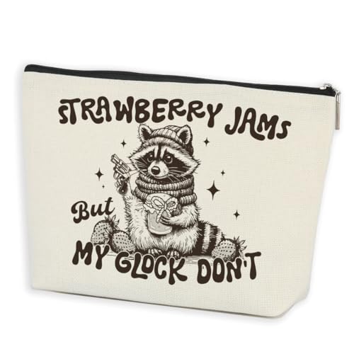 Funny Pun Raccoon Makeup Bag Sarcastic Animal Humor Cosmetic Bag Raccoon Stuff Raccoon Gifts Funny Gifts for Women Raccoon Lovers Friends Coworkers Mom Christmas Birthday Gifts Travel Toiletry Bag