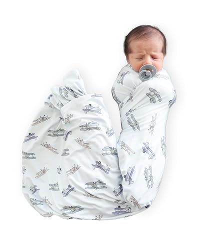 Image of Caden Lane Baby Swaddle & Receiving Blanket, Soft, Breathable & Temperature-Regulating Bamboo Viscose Fabric for Swaddling Newborns, Gender Neutral Infant Blanket for Boys & Girls, First Class