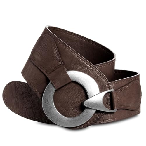 Caspar GU243 Cinturón Ancho para Mujer con Hebilla Grande de Metal